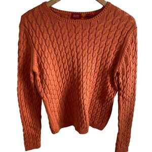 Valerie Stevens orange sweater